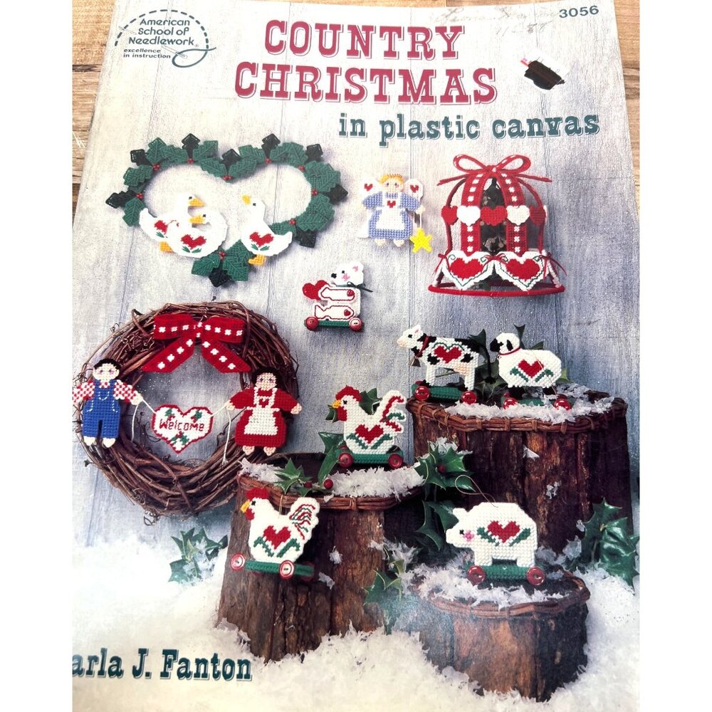 Country Christmas Plastic Canvas Pattern Craft Book Farmhouse Holiday Decor